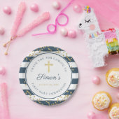 Gold Glitzer Navy Blue First Heilige Kommune Pappteller (Party)