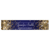 Gold Glitzer Navy Blue Gradient Namensplakette (Vorderseite)