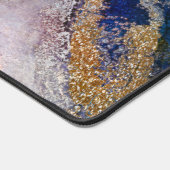 Gold Glitzer Navy Blue Marble kundenspezifische De Schreibtischunterlage (Ecke)