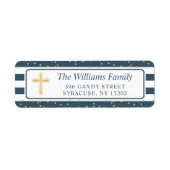 Gold Glitzer Navy Blue Religious Rücksendeadresse (Vorne)