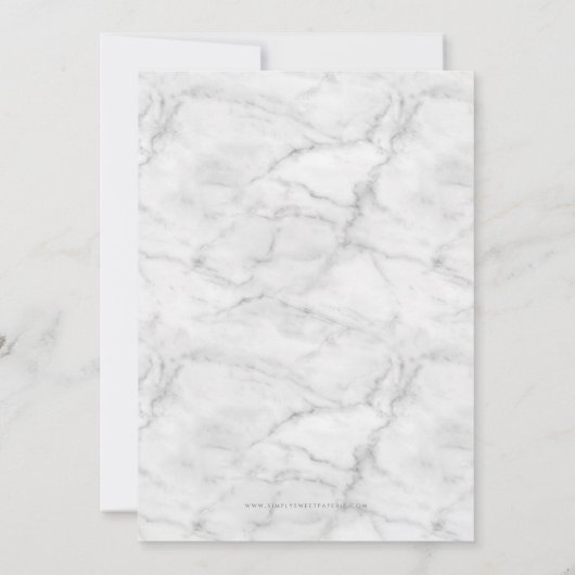 GOLD GLITZER NUMBER 21 21st INVITE einfaches Marmo Einladung (Rückseite)