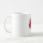 Gold Glitzer O Monogram Floral Burgund Red Kaffeetasse (Links)
