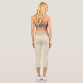 Gold Glitzer Om Symbol High Waisted Capri Leggings (Rückseite)