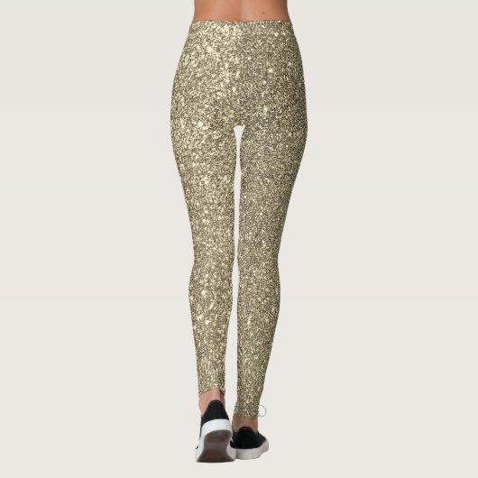 Gold Glitzer Ombre Funkelnd Modern Stilvoll Leggings (Rückseite)