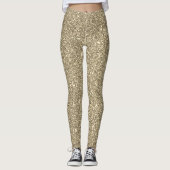 Gold Glitzer Ombre Funkelnd Modern Stilvoll Leggings (Vorderseite)