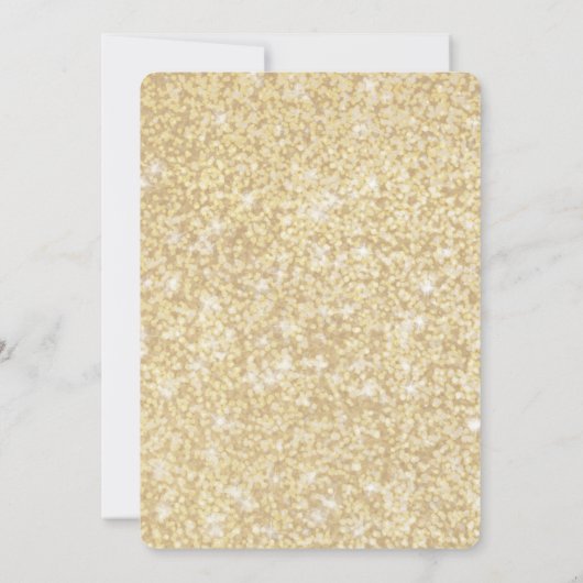Gold Glitzer "One" Erster Geburtstag Einladung (Rückseite)