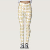 Gold Glitzer Overlap Diamond Muster Leggings (Vorderseite)
