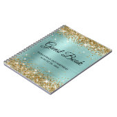 Gold Glitzer Pale Turquoise 21. Notizblock (Linke Seite)