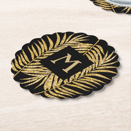 Gold Glitzer Palm Fronds Untersetzer (angewinkelt)