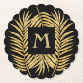 Gold Glitzer Palm Fronds Untersetzer (Vorderseite)