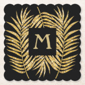 Gold Glitzer Palm Fronds Untersetzer (Vorderseite)