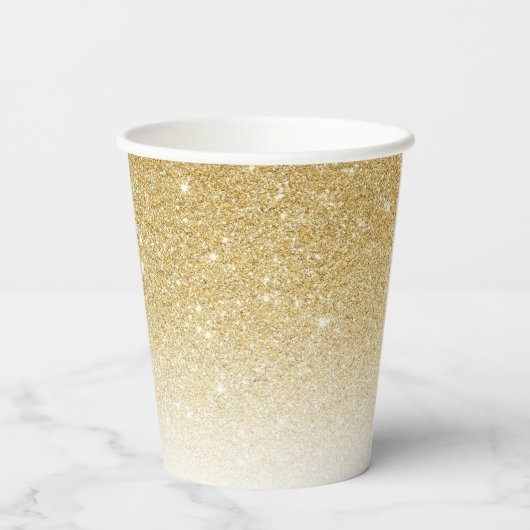 Gold Glitzer Paper Cups Pappbecher (Rückseite)
