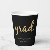 Gold Glitzer | Papiertasse aus schwarzem Abschluss Pappbecher (Vorderseite)
