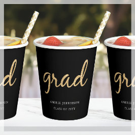 Gold Glitzer | Papiertasse aus schwarzem Abschluss Pappbecher