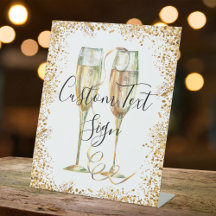 Gold Glitzer Party Pedestelle-Zeichen