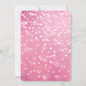 Gold Glitzer Party Rosa Weißes Herz Geburtstag Einladung (Rückseite)