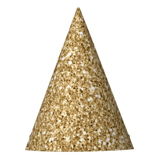 Gold-Glitzer Partyhütchen (Vorderseite)