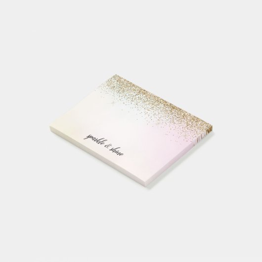 Gold Glitzer Pastel Gefärbte Krawatte Ombre Sparkl Post-it Klebezettel (angewinkelt)