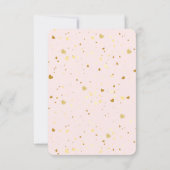 Gold Glitzer Pastel Hearts und Rainbow Baby Dusche Dankeskarte (Rückseite)