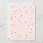 Gold Glitzer Pastel Hearts und Rainbow Baby Dusche Einladung (Rückseite)