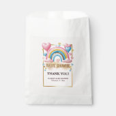Gold Glitzer Pastel Hearts und Rainbow Baby Dusche Geschenktütchen (Vorderseite)