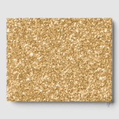 Gold Glitzer Pattern & Dark Blue Gästebuch (Rückseite)