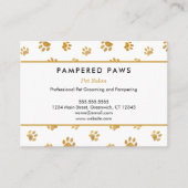 Gold Glitzer Paw druckt Beruflichen Pet Salon Treuekarte (Vorderseite)