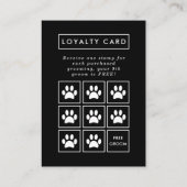 Gold Glitzer Paw druckt Beruflichen Pet Salon Treuekarte (Rückseite)
