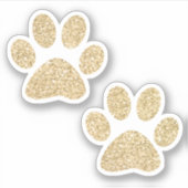 Gold Glitzer Paw Prints Aufkleber (Vorderseite)