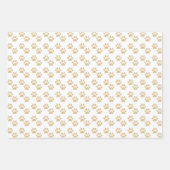 Gold Glitzer Paw Prints Pet Liebhaber Urlaub Geschenkpapier Set (Vorderseite 3)