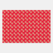 Gold Glitzer Paw Prints Pet Liebhaber Urlaub Geschenkpapier Set (Vorderseite)