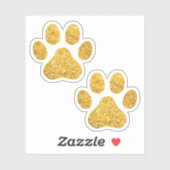Gold Glitzer Paw Prints Pet Lover Aufkleber (Blatt)