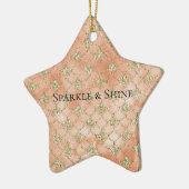 Gold Glitzer Peach Rose Mermaid Keramik Ornament (Links)