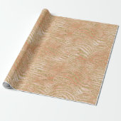 Gold Glitzer Peach Rose Zebra Print Geschenkpapier (Ungerollt)