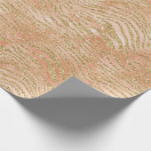 Gold Glitzer Peach Rose Zebra Print Geschenkpapier (Ecke)