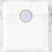 Gold Glitzer & Periwinkle Wedding Monogram Runder Aufkleber (Tasche)