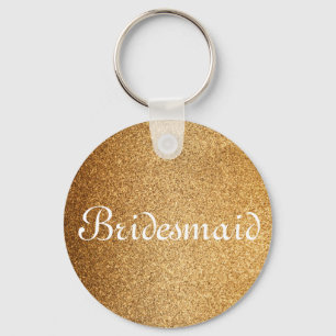 Gold Glitzer Personalisiert Bridesmaid Schlüsselanhänger