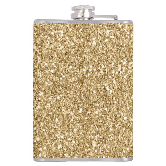 Gold Glitzer personalisiert Flachmann (Rückseite)