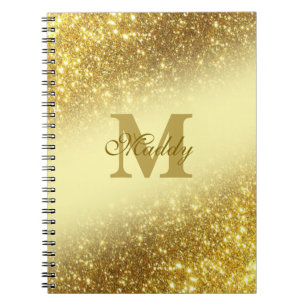 Gold Glitzer personalisiert iPhone/iPad Gehäuse Notizblock
