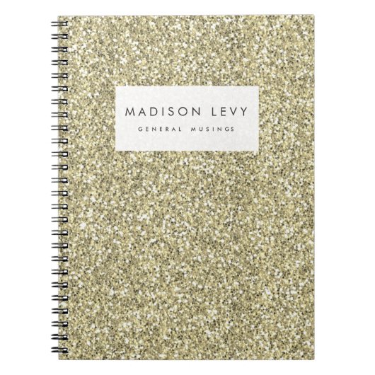 Gold Glitzer Personalisiert Journal-Notebook Notizblock (Vorderseite)