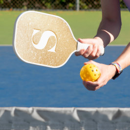 Gold Glitzer Personalisiert Monogram Pickleball Schläger