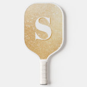 Gold Glitzer Personalisiert Monogram Pickleball Schläger (Vorderseite)