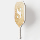 Gold Glitzer Personalisiert Monogram Pickleball Schläger (Links)