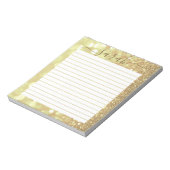 Gold Glitzer Personalisiert Notizblock (Rotiert)