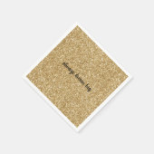 Gold Glitzer personalisiert Serviette (Ecke)