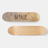 Gold Glitzer Personalisiert Skateboard (Horizontal)