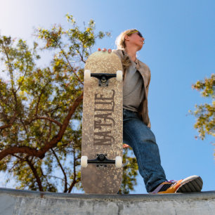 Gold Glitzer Personalisiert Skateboard