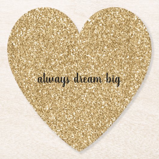 Gold Glitzer personalisiert Untersetzer (Vorderseite)