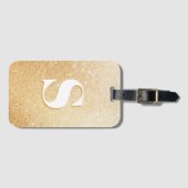 Gold Glitzer Personalisierter Mit Monogramm Gepäck Gepäckanhänger (Vorderseite (Horizontal))