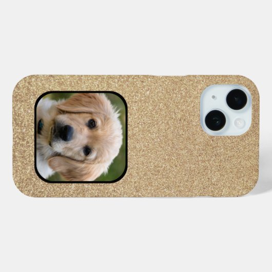 Gold Glitzer Pet Dog Foto Case-Mate iPhone Hülle (Rückseite (Horizontal))